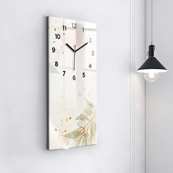 Modern vertical wall clock Pastel abstraction
