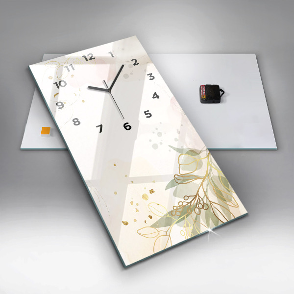 Modern vertical wall clock Pastel abstraction