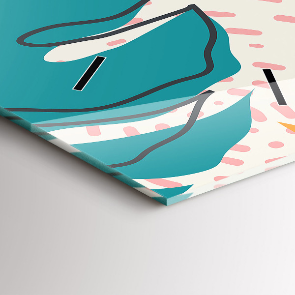 Modern vertical wall clock Hawaiian plants