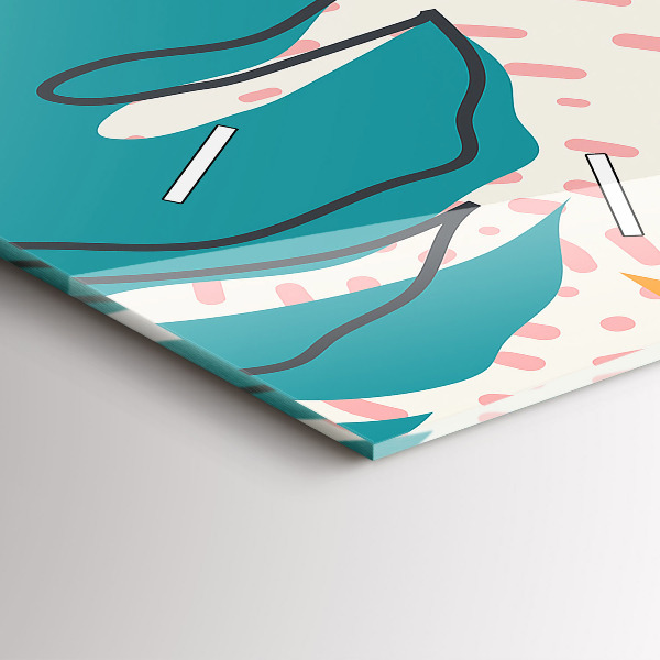 Modern vertical wall clock Hawaiian plants