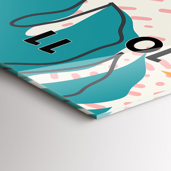 Modern vertical wall clock Hawaiian plants