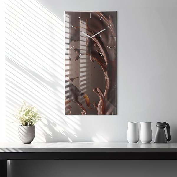 Modern vertical wall clock Cocoa waves