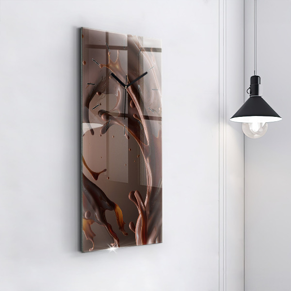 Modern vertical wall clock Cocoa waves