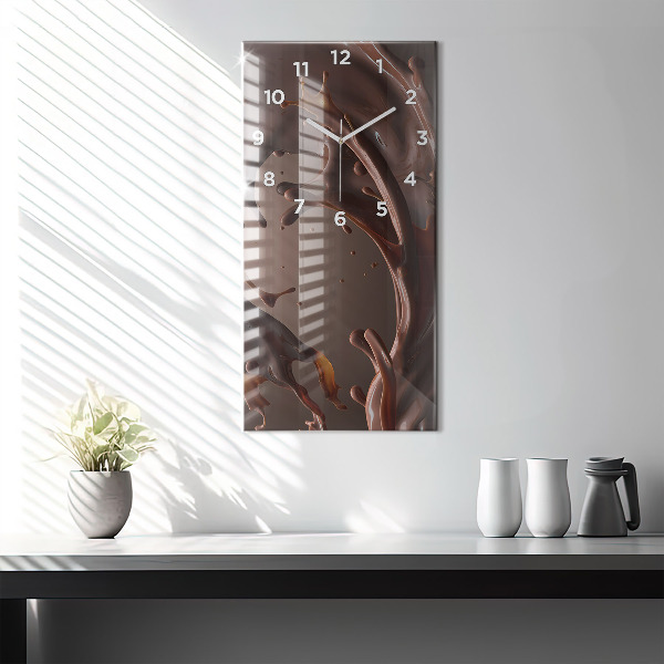 Modern vertical wall clock Cocoa waves