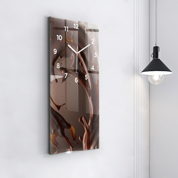 Modern vertical wall clock Cocoa waves