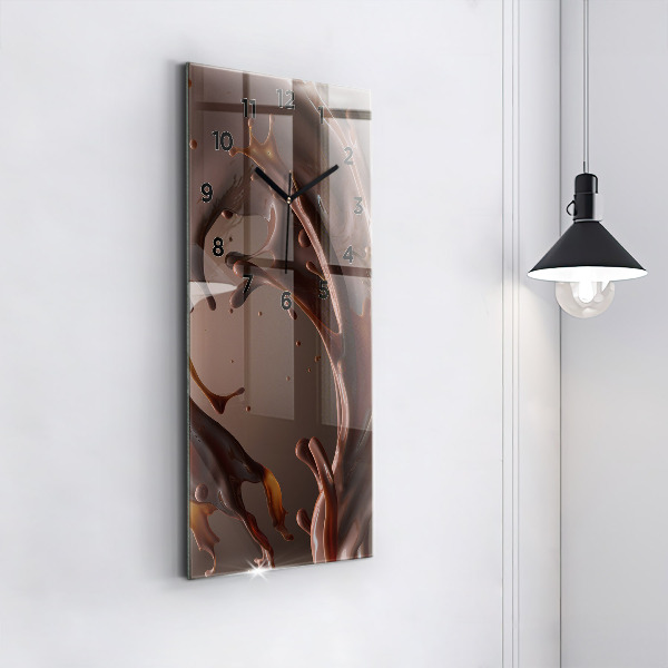 Modern vertical wall clock Cocoa waves