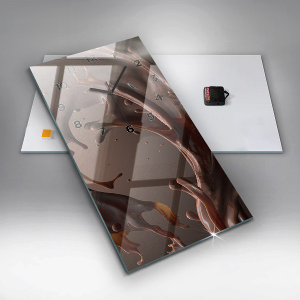 Modern vertical wall clock Cocoa waves