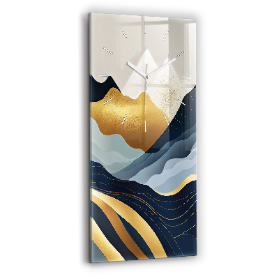 Modern vertical wall clock Abstract mountains