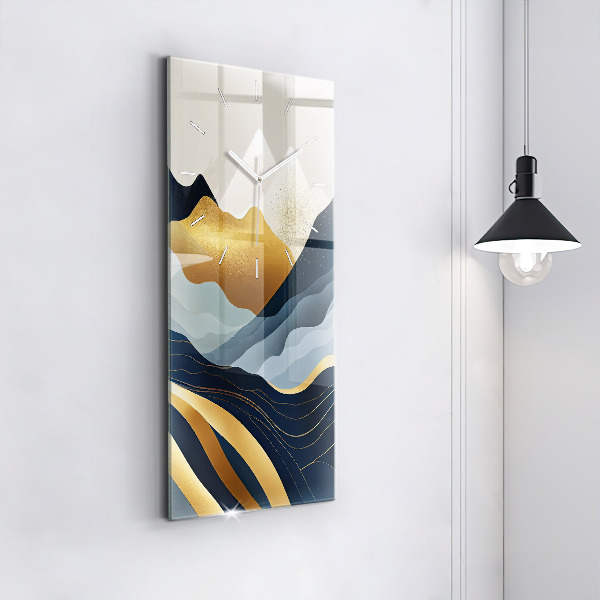 Modern vertical wall clock Abstract mountains