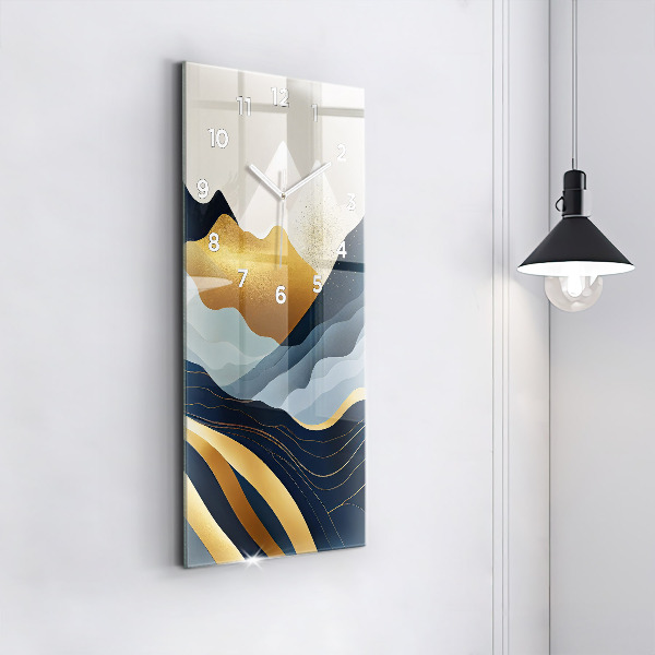 Modern vertical wall clock Abstract mountains