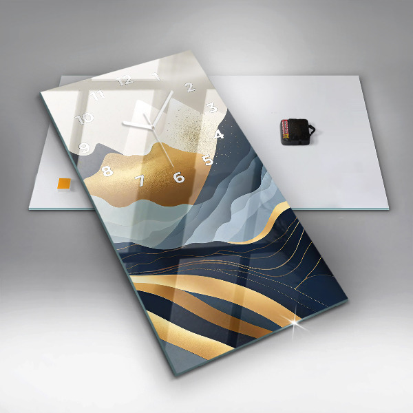 Modern vertical wall clock Abstract mountains