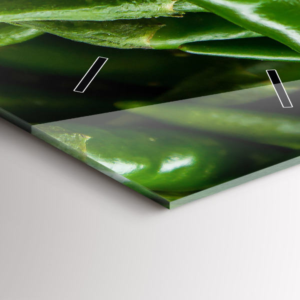 Modern vertical wall clock Green pepper