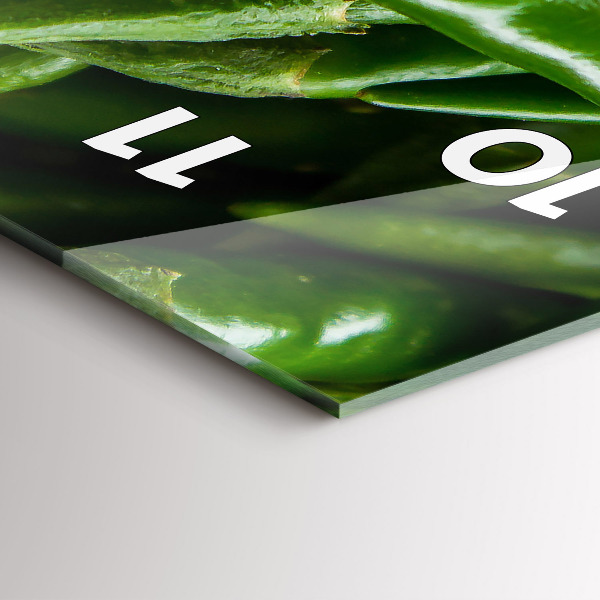 Modern vertical wall clock Green pepper