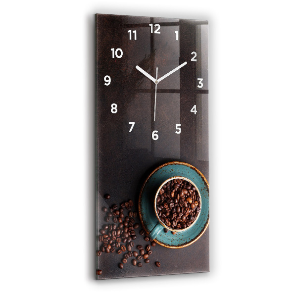 Modern vertical wall clock A cup of coffee