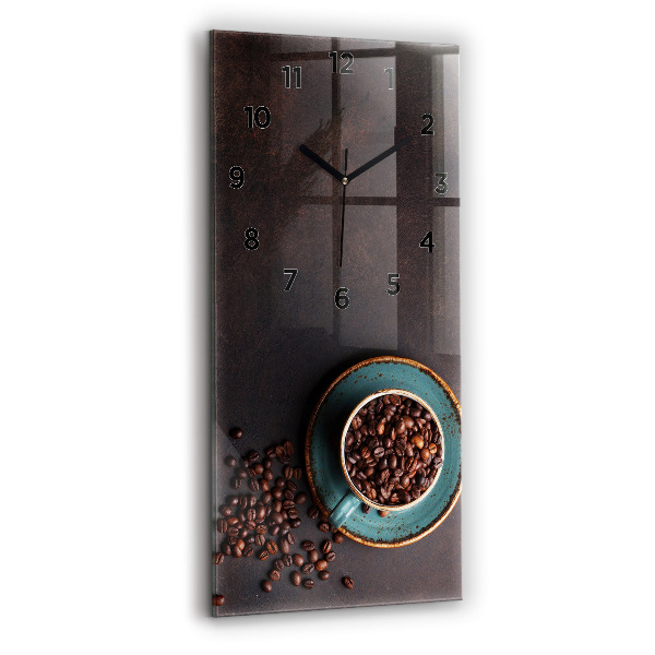 Modern vertical wall clock A cup of coffee