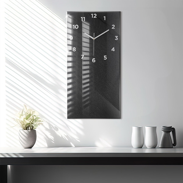 Modern vertical wall clock Dark rock