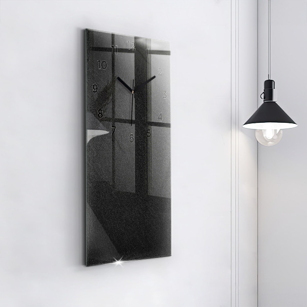 Modern vertical wall clock Dark rock