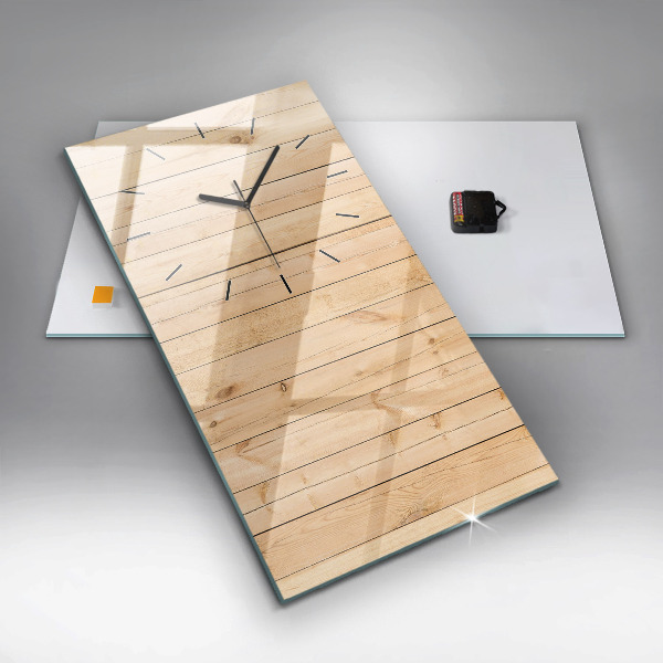 Modern vertical wall clock Wooden boards