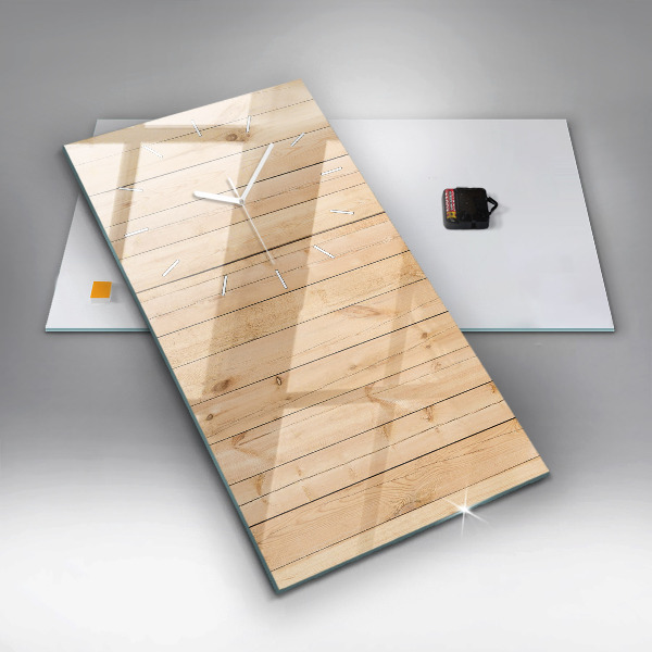 Modern vertical wall clock Wooden boards