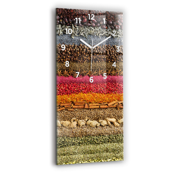 Modern vertical wall clock Rows of spices