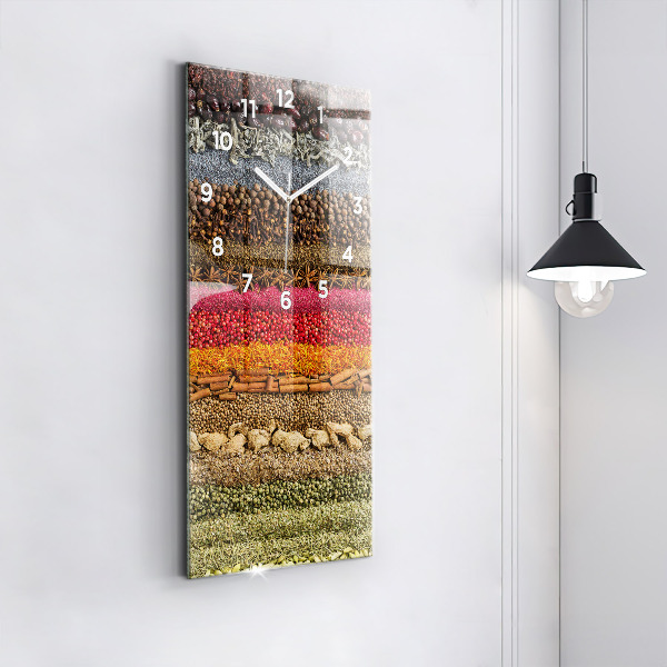 Modern vertical wall clock Rows of spices