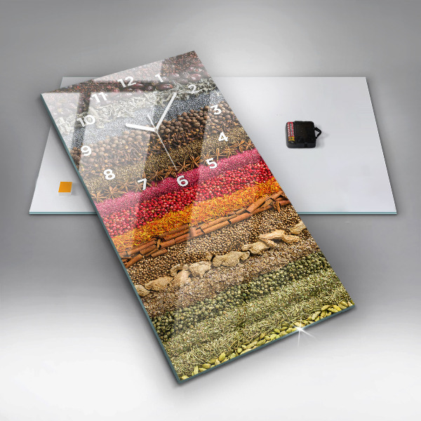 Modern vertical wall clock Rows of spices