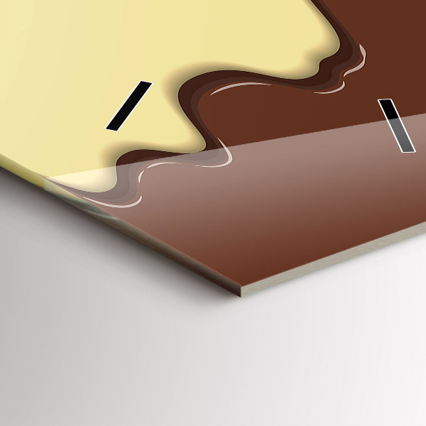 Modern vertical wall clock Waffle and ice cream