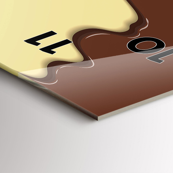 Modern vertical wall clock Waffle and ice cream