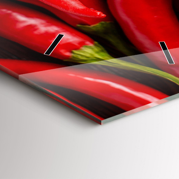 Modern vertical wall clock Hot peppers