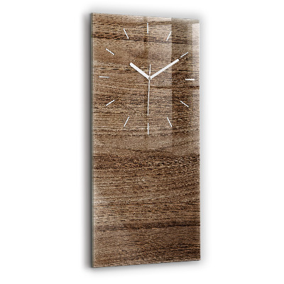 Modern vertical wall clock Dark wood