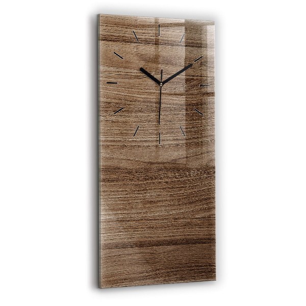 Modern vertical wall clock Dark wood