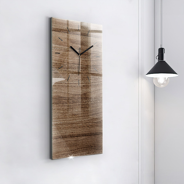 Modern vertical wall clock Dark wood