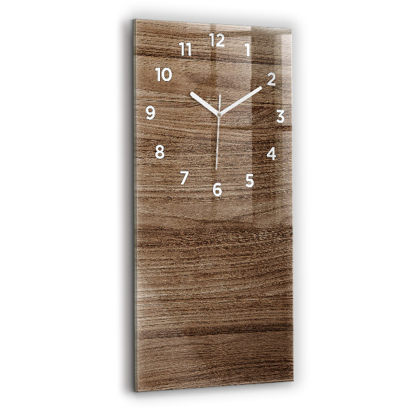 Modern vertical wall clock Dark wood