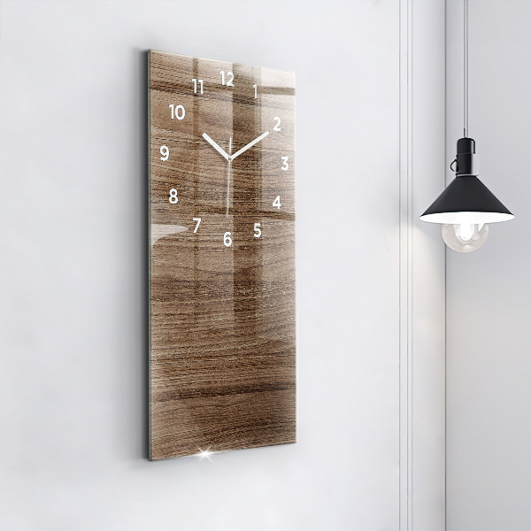 Modern vertical wall clock Dark wood