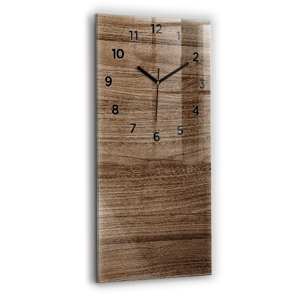 Modern vertical wall clock Dark wood