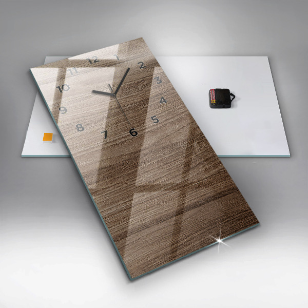 Modern vertical wall clock Dark wood