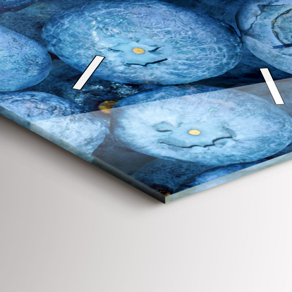 Modern vertical wall clock Blueberries and raspberries