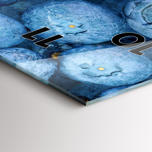 Modern vertical wall clock Blueberries and raspberries