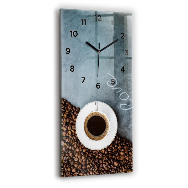 Modern vertical wall clock A cup of coffee
