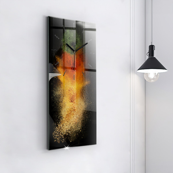 Modern vertical wall clock Spices scattered