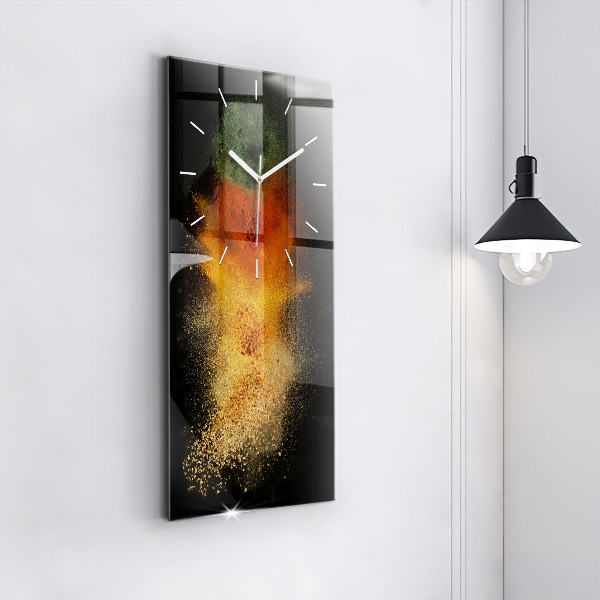 Modern vertical wall clock Spices scattered