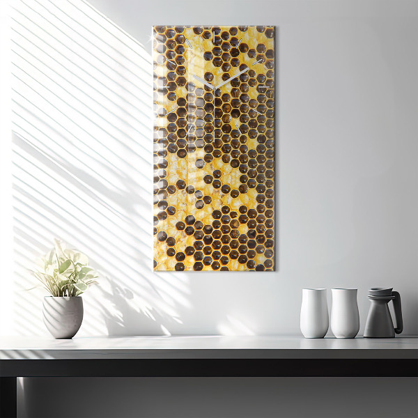Modern vertical wall clock Honeycomb