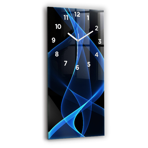 Modern vertical wall clock Blue lines