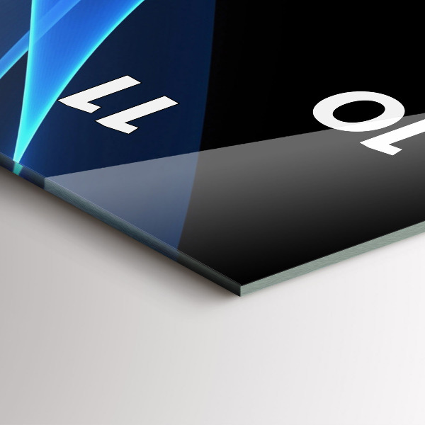 Modern vertical wall clock Blue lines