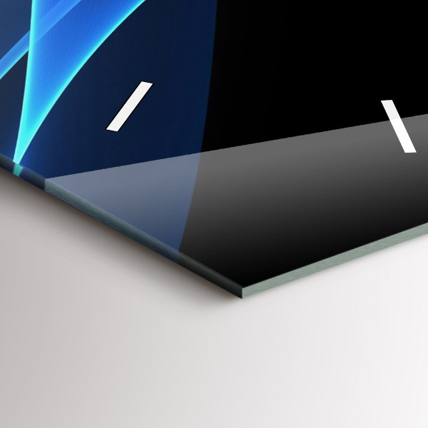 Modern vertical wall clock Blue lines