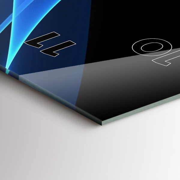 Modern vertical wall clock Blue lines