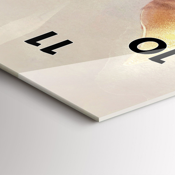 Modern vertical wall clock Abstract boho leaves