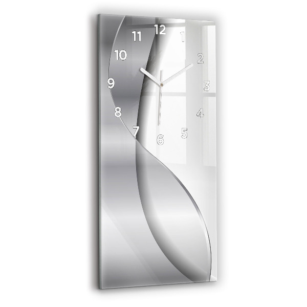 Modern vertical wall clock Silver abstraction