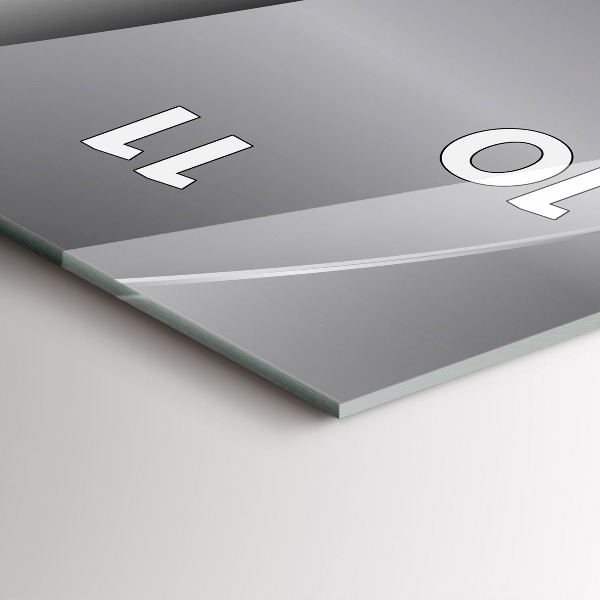 Modern vertical wall clock Silver abstraction