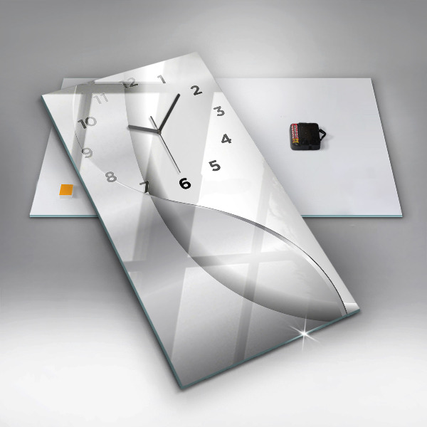 Modern vertical wall clock Silver abstraction